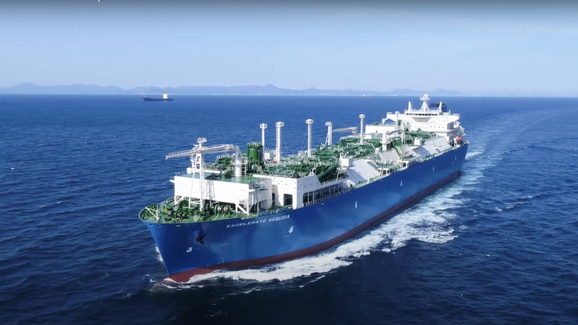 Clean energy LNG ship in ocean