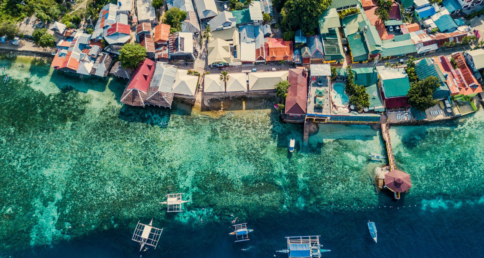 top view of LNG clean energy in coastal community